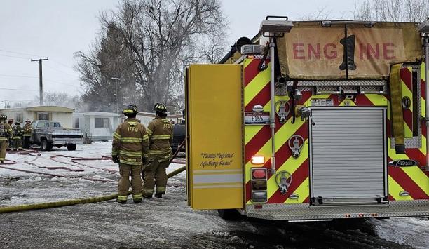 Idaho Falls Fire Helps To Fight A Structure Fire At Hobson’s Trailer Court