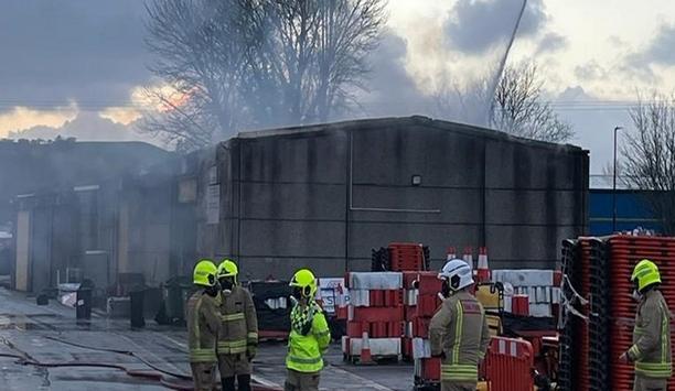 MAWW Crews Extinguish Fire At An Industrial Estate In Llanbadarn Fawr, Aberystwyth