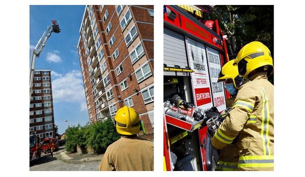 Merseyside Fire & Rescue Service (MFRS) Holds Major High-Rise Fire Safety Training Exercise In Kirkby, United Kingdom