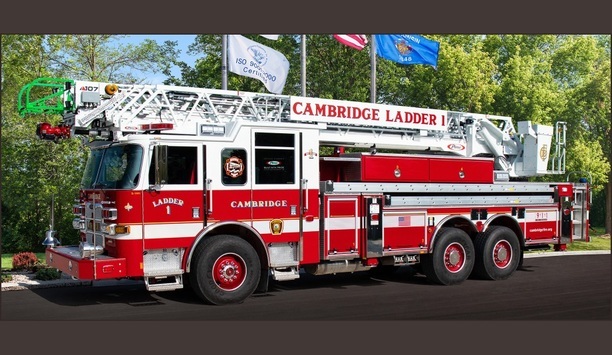 Pierce Manufacturing Inc. Delivers Custom Pierce Ascendant 107’ Heavy-Duty Aerial Ladder To Cambridge Fire Department