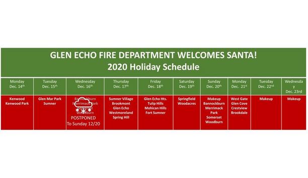 Glen Echo Fire Department And Santa Are Pleased To Announce The 2020 'Santa Run' Schedule