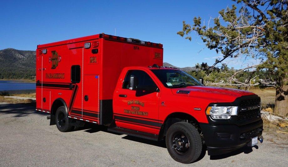 Big Bear Fire Department Receives A Delivery Of A New Ambulance