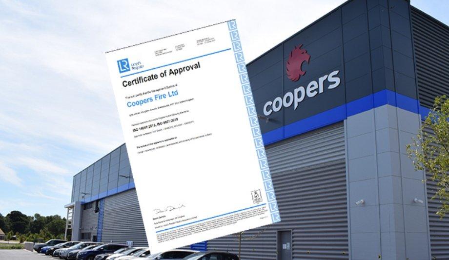 Coopers Fire Are Re-Certified For ISO 9001 And ISO 14001