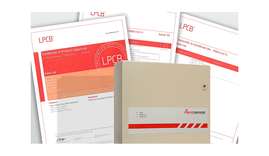 Patol Fibresense Linear Temperature Sensing Certified To BS EN 54
