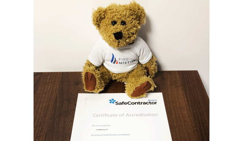 FireMisting Receives The SafeContractor Accreditation Certifying Them As Professional Installer