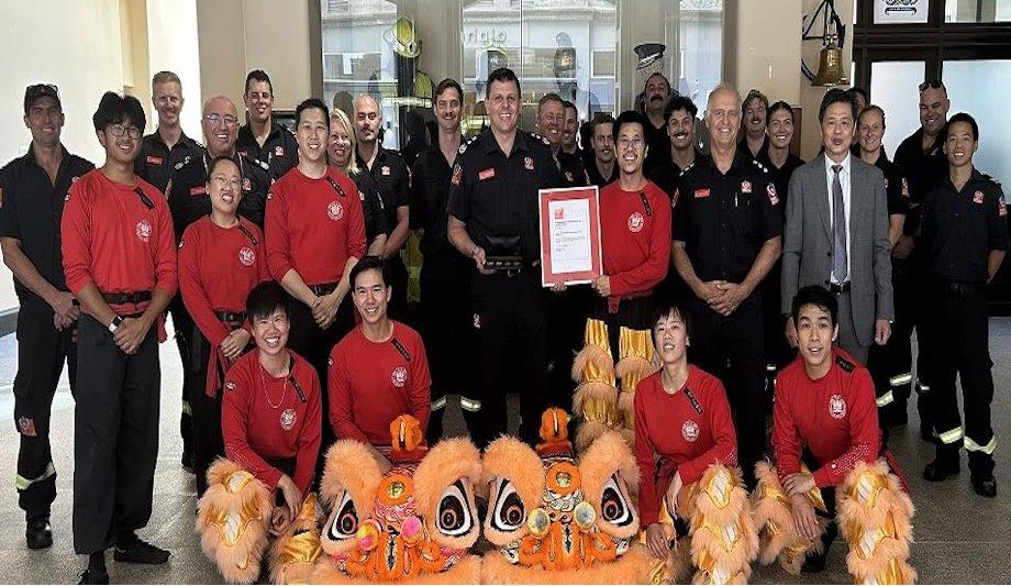 Chinese Lion Dance At Fire And Rescue NSW Station