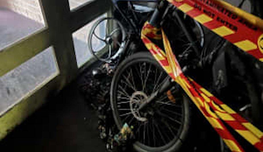 FRNSW Firefighters Tackle E-Bike Fire In Sydney