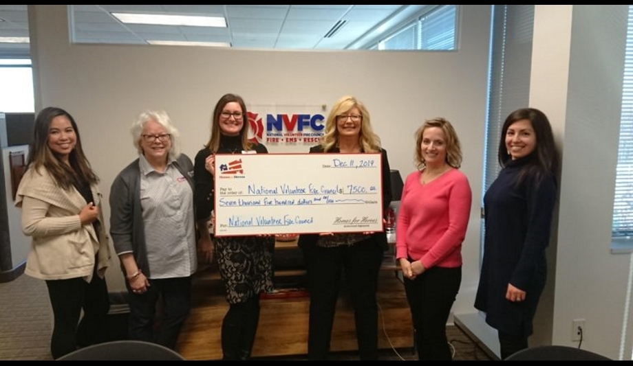 Homes For Heroes Foundation Donates $5,000 To NVFC To Assist Volunteer Firefighters Impacted By Disasters