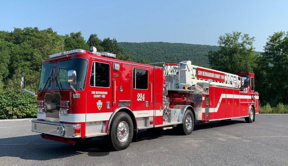 KME® Delivers 101’ Tractor-Drawn AerialCat™ To San Bernardino County Fire Department