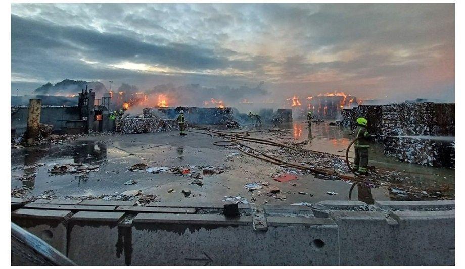 West Midlands Fire Service Called To Tackle The Nechells Recycling Plant Fire
