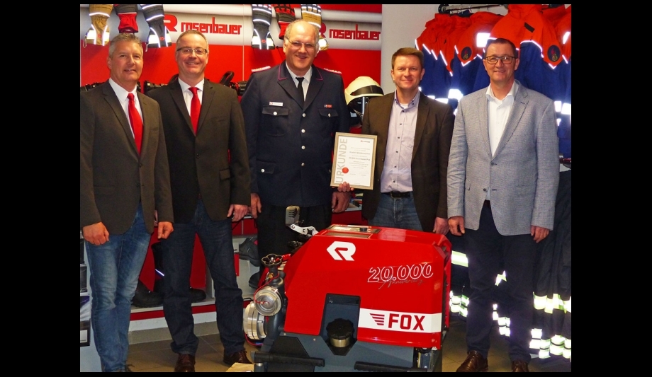 20,000th Rosenbauer FOX Portable Pump Supplied To Elsdorf-Westermühlen Fire Department