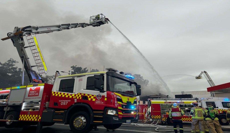 FRNSW Battles Auto Shop Fire In Auburn, Sydney