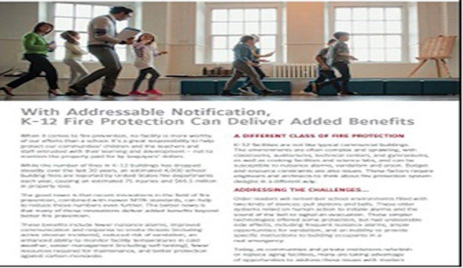 With Addressable Notification, K-12 Fire Protection Can Deliver Added Benefits