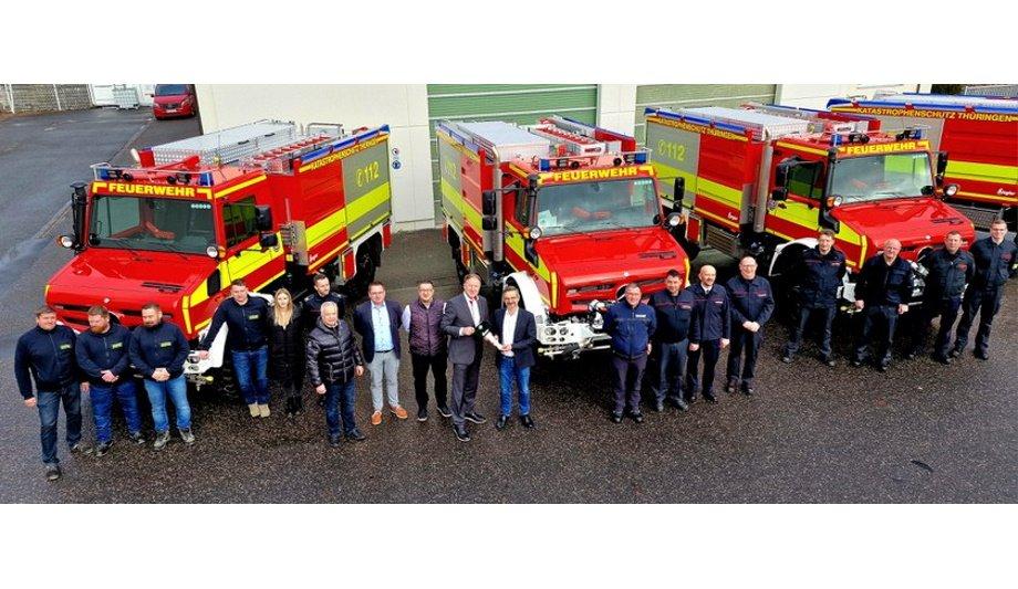 ZIEGLER Hands Over The First 4 TLF Forest Firefighting Vehicles On Unimog Chassis To The State Of Thuringia In Germany
