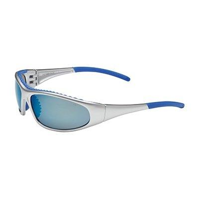 Protective Industrial Products 250-60-0626 Full Frame Safety Glasses with Silver / Blue Frame, Blue Mirror Lens and Anti-Scratch / Anti-Fog Coating