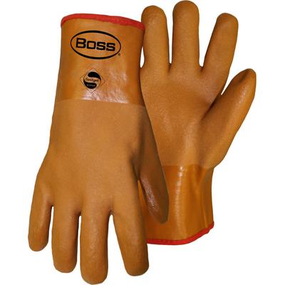 Protective Industrial Products 1SP3610 Fully Coated, Double Dipped Brown PVC with Foam Insulated Liner and Sandy Grip