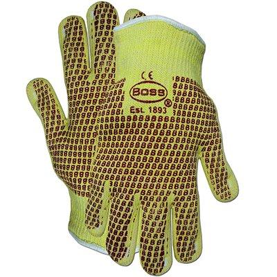 Protective Industrial Products 1TN4100KB Aramid / Cotton Seamless Knit Hot Mill Glove with Cotton Liner and Double-Sided Nitrile Coating - Knitwrist