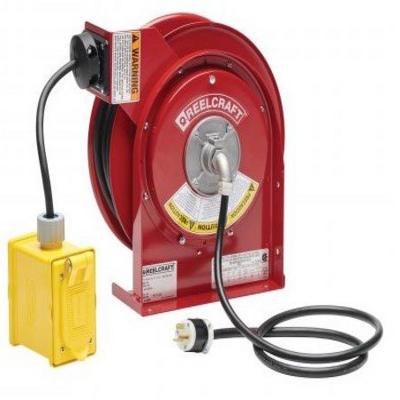 L 4545 123 7A 12/3 45 ft. Premium Duty Duplex Outlet Box w/GFCI Power Cord Reel