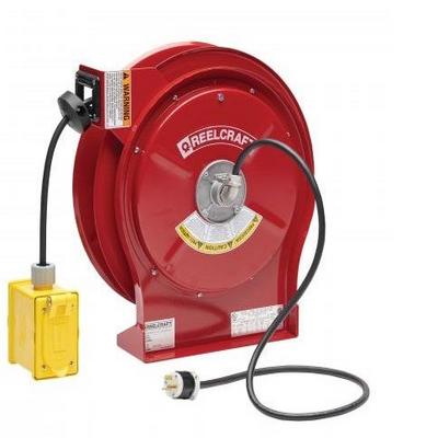 L 5550 123 7A 12/3 50 ft. Premium Duty Duplex Outlet Box w/ GFCI Power Cord Reel