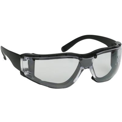 Protective Industrial Products 250-00-F020 Rimless Safety Glasses with Black Temple, Clear Lens, Foam Padding and Anti-Scratch / Anti-Fog Coating