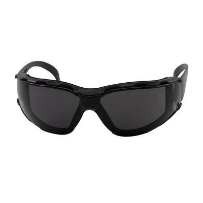 Protective Industrial Products 250-01-F021 Rimless Safety Glasses with Black Temple, Gray Lens, Foam Padding and Anti-Scratch / Anti-Fog Coating