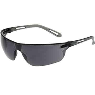 Protective Industrial Products 250-09-0021 Rimless Safety Glasses with Gray Temple, Gray Lens and  Anti-Scratch / Anti-Fog Coating