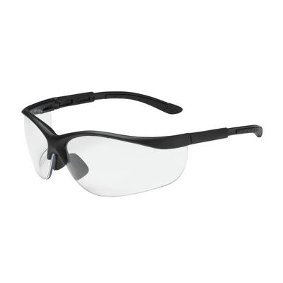 Protective Industrial Products 250-21-0400 Semi-Rimless Safety Glasses with Black Frame, Clear Lens and Anti-Scratch Coating