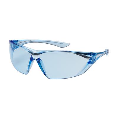 Protective Industrial Products 250-31-0023 Rimless Safety Glasses with Light Blue Temple, Light Blue Lens and Anti-Scratch / Anti-Fog Coating