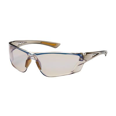 Protective Industrial Products 250-32-0226 Rimless Safety Glasses with Translucent Brown Temple, I/O Blue Lens and Anti-Scratch / Anti-Fog Coating