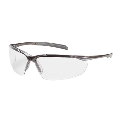 Protective Industrial Products 250-33-1010 Semi-Rimless Safety Glasses with Gloss Bronze Frame, Clear Lens and Anti-Scratch / Anti-Reflective Coating