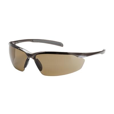 Protective Industrial Products 250-33-1024 Semi-Rimless Safety Glasses with Gloss Bronze Frame, Brown Lens and Anti-Scratch / Anti-Fog Coating