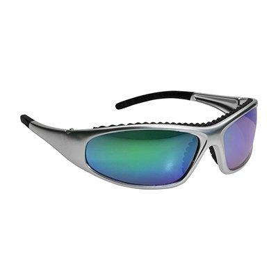 Protective Industrial Products 250-60-0630 Full Frame Safety Glasses with Silver / Green Frame, Green Mirror Lens and Anti-Scratch / Anti-Fog Coating