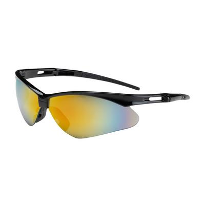 Protective Industrial Products 250-AN-10116 Semi-Rimless Safety Glasses with Black Frame, Red Mirror Lens and Anti-Scratch Coating
