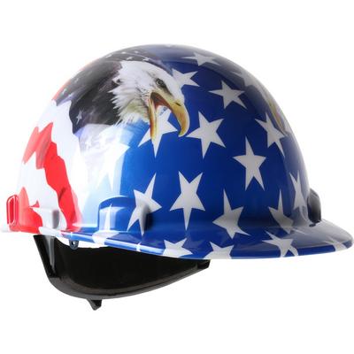 Protective Industrial Products 280-HP341R-MEX Cap Style Smooth Dome Hard Hat with HDPE Shell, 4-Point Textile Suspension, Graphic Wrap and Wheel-Ratchet Adjustment