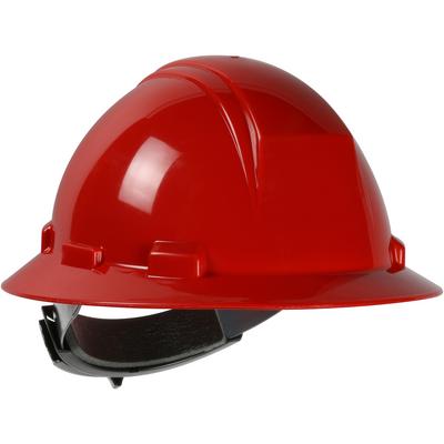 Protective Industrial Products 280-HP642R Type II Full Brim Hard Hat with HDPE Shell, 4-Point Textile Suspension and Wheel Ratchet Adjustment