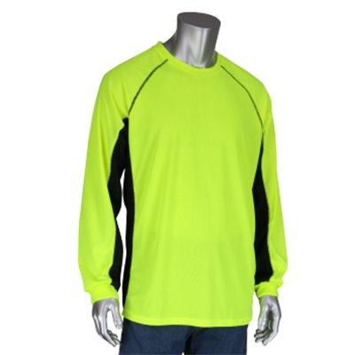 Protective Industrial Products 310-1150B Non-ANSI Long Sleeve T-Shirt with 50+ UPF Sun Protection, Insect Repellent Treatment and Black Trim