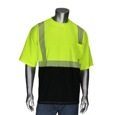 Protective Industrial Products 312-1275B ANSI Type R Class 2 Short Sleeve T-Shirt with Black Bottom Front