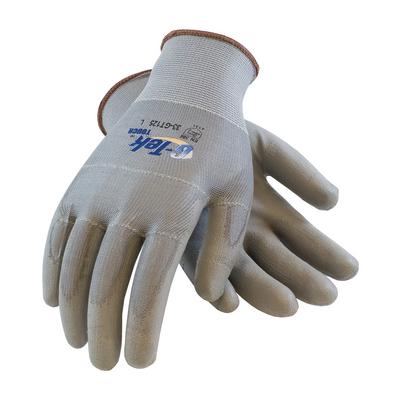 Protective Industrial Products 33-GT125 Seamless Knit Nylon / Polyester Glove with Polyurethane Coated Flat Grip on Palm & Fingers - Touchscreen Compatible