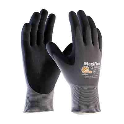 Protective Industrial Products 34-844 Seamless Knit Nylon Glove with Nitrile Coated MicroFoam Grip on Palm & Fingers - Micro Dot Palm