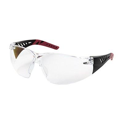 Protective Industrial Products 250-36-0010 Rimless Safety Glasses with Black / Burgundy Temples, Clear Lens and Anti-Reflective / Anti-Scratch Coating