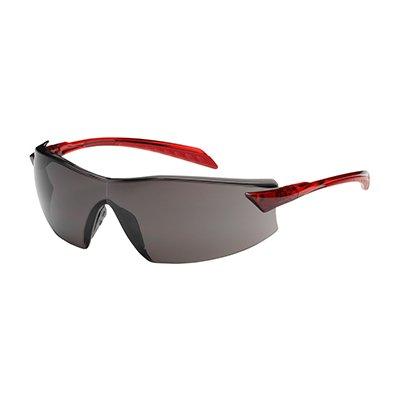 Protective Industrial Products 250-45-1021 Rimless Safety Glasses with Red Temple, Gray Lens and Anti-Scratch / Anti-Fog Coating