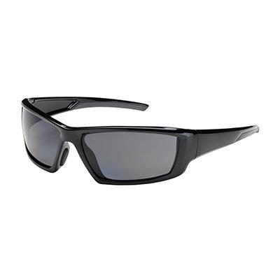 Protective Industrial Products 250-47-0041 Full Frame Safety Glasses with Black Frame, Polarized Gray Lens and Anti-Scratch / Anti-Fog Coating