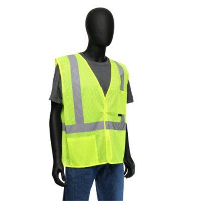 Protective Industrial Products 47203 ANSI Type R Class 2 Value Four Pocket Solid Vest
