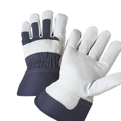 Protective Industrial Products 501 Top Grain Goatskin Leather Palm Glove with Fabric Back - Rubberized Safety Cuff