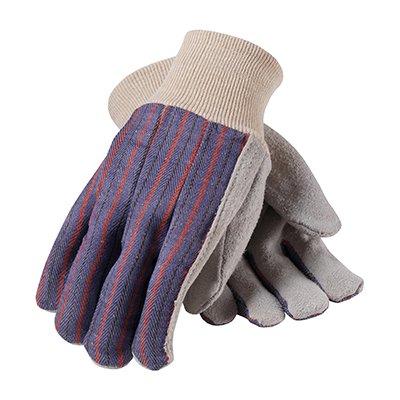 Protective Industrial Products 86-4104 Regular Grade Split Cowhide Leather Palm Glove with Fabric Back