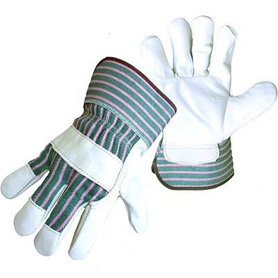 Protective Industrial Products 1JL9395 Economy Grade Cowhide Leather Palm Glove with Fabric Back - Rubberized Safety Cuff