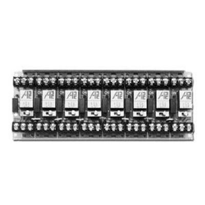 Edwards Signaling MR608/T Eight-position SPDT relay with LEDs, switches, and mounting track