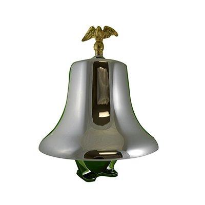 South park corporation FB1210-GE FB12, 12 inch Fire Bell Brass Chrome Plated with Stand, Clapper, Eagle Bolt, and Gold Eagle
