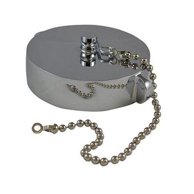 South park corporation HCC2805AC HCC28, 1.5 National Pipe Straight Thread (NPSH) Cap WITH CHAIN Brass Chrome Plated, Rockerlug Tested to 500 psi