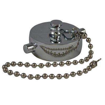 South park corporation HCC2806MC HCC28, 2 Customer Thread Female Cap Brass Chrome Plated with Chain, Rockerlug Tested to 500 psi